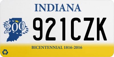 IN license plate 921CZK
