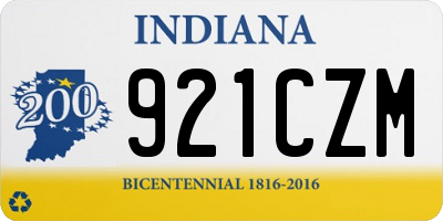 IN license plate 921CZM
