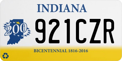 IN license plate 921CZR