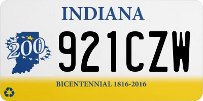 IN license plate 921CZW
