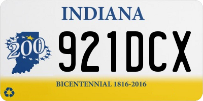 IN license plate 921DCX