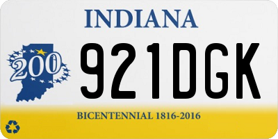 IN license plate 921DGK
