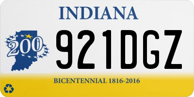 IN license plate 921DGZ