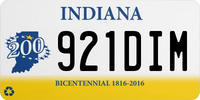 IN license plate 921DIM