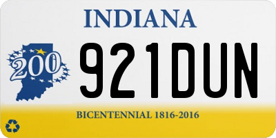 IN license plate 921DUN