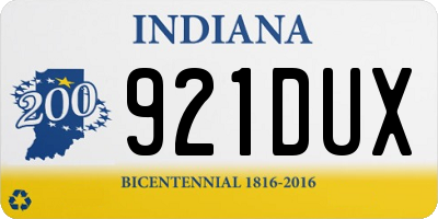 IN license plate 921DUX