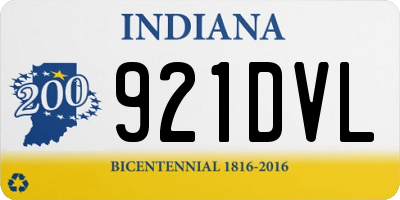 IN license plate 921DVL