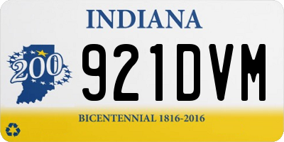 IN license plate 921DVM