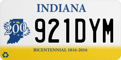 IN license plate 921DYM
