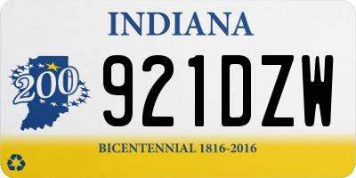IN license plate 921DZW