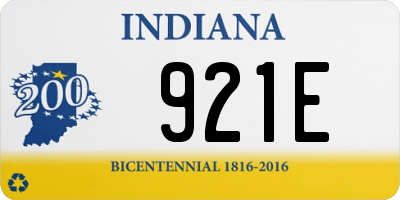 IN license plate 921E