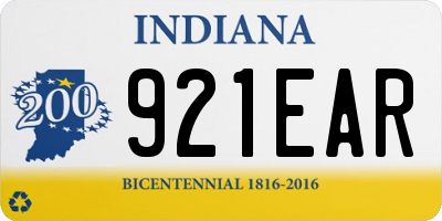 IN license plate 921EAR