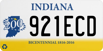 IN license plate 921ECD