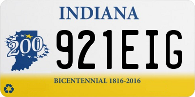 IN license plate 921EIG