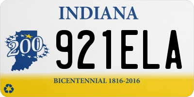 IN license plate 921ELA