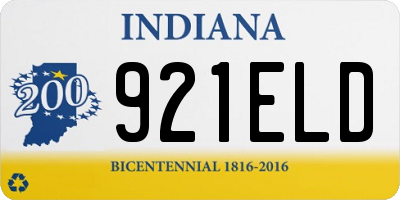 IN license plate 921ELD