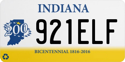 IN license plate 921ELF