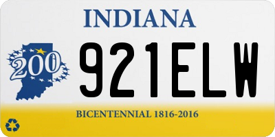 IN license plate 921ELW