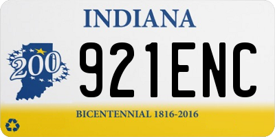 IN license plate 921ENC