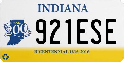 IN license plate 921ESE