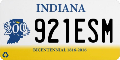IN license plate 921ESM