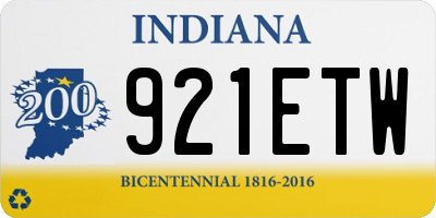 IN license plate 921ETW