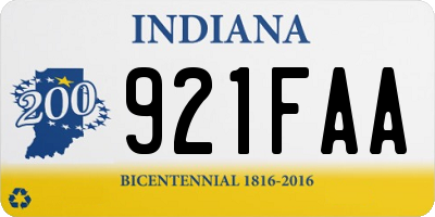 IN license plate 921FAA