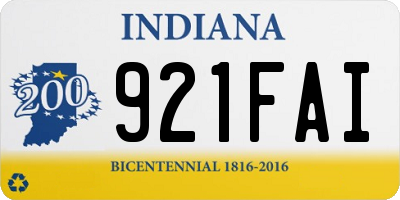 IN license plate 921FAI