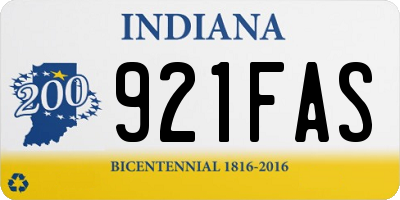 IN license plate 921FAS