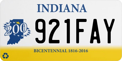 IN license plate 921FAY