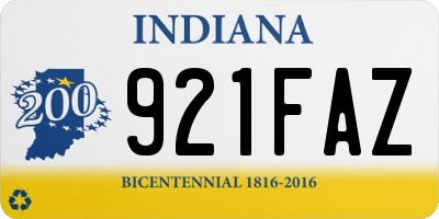 IN license plate 921FAZ