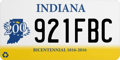 IN license plate 921FBC