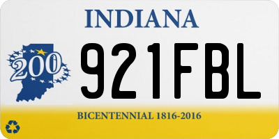 IN license plate 921FBL
