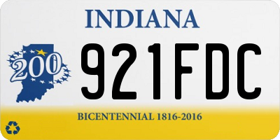 IN license plate 921FDC