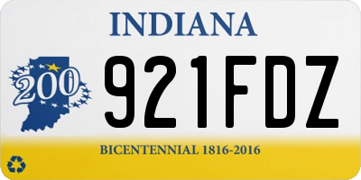 IN license plate 921FDZ