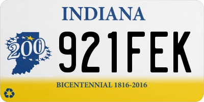 IN license plate 921FEK