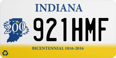 IN license plate 921HMF