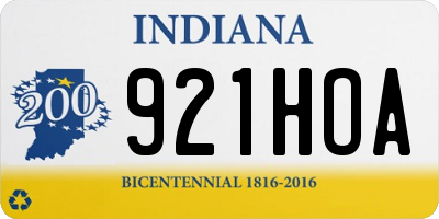 IN license plate 921HOA