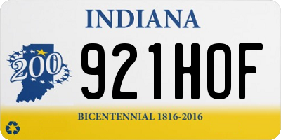 IN license plate 921HOF