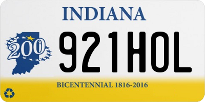 IN license plate 921HOL