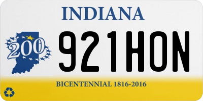 IN license plate 921HON