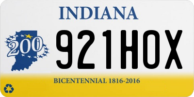 IN license plate 921HOX