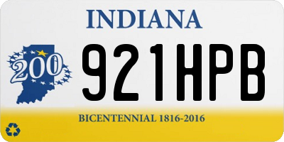 IN license plate 921HPB