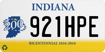 IN license plate 921HPE