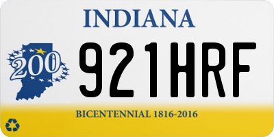 IN license plate 921HRF