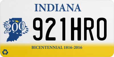 IN license plate 921HRO