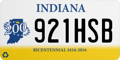 IN license plate 921HSB