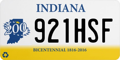 IN license plate 921HSF