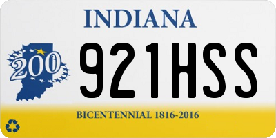 IN license plate 921HSS