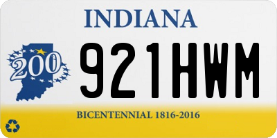 IN license plate 921HWM